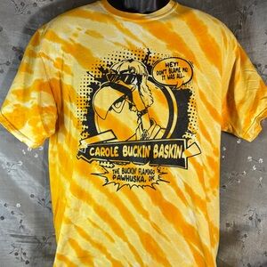 Carole Buckin’ Baskin Yellow Tie-Dye Men's Shirt The Buckin' Flamingo Tiger King